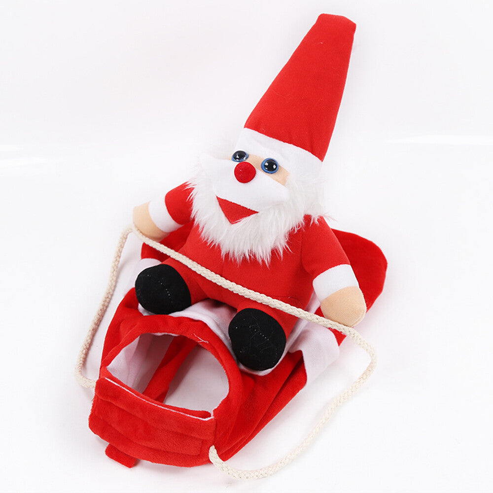 UK Pet Dog Cat Puppy Costume Christmas Xmas Santa Claus Riding Apparel Outfits X