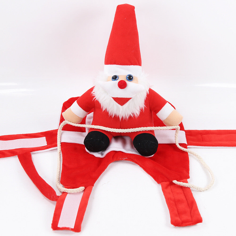 UK Pet Dog Cat Puppy Costume Christmas Xmas Santa Claus Riding Apparel Outfits X