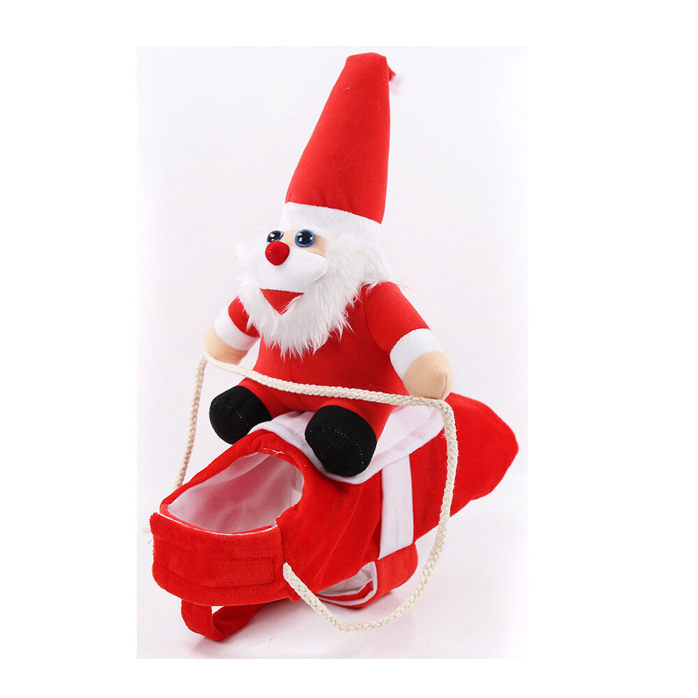 UK Pet Dog Cat Puppy Costume Christmas Xmas Santa Claus Riding Apparel Outfits X